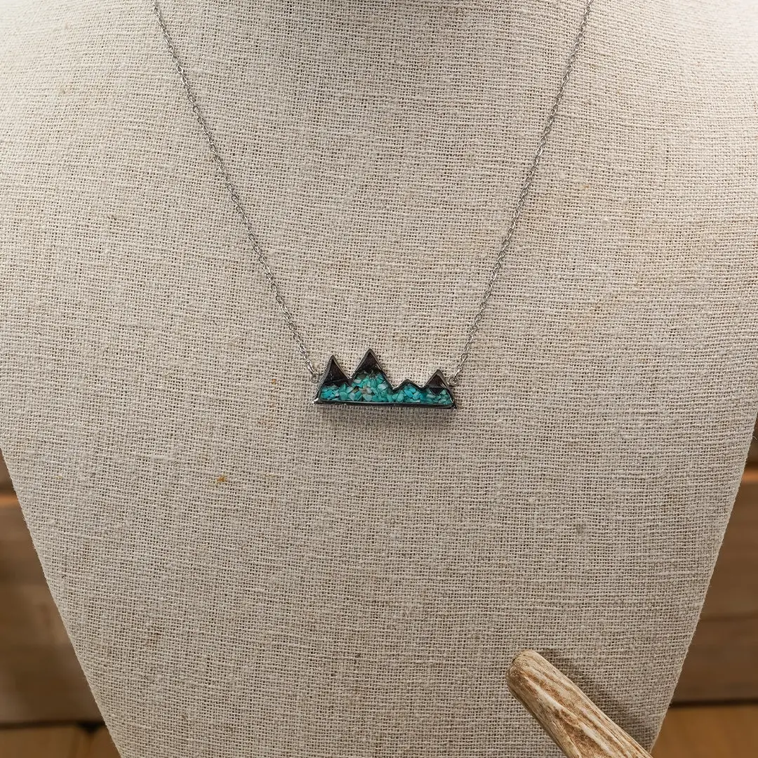 Mountain Range Turquoise Pendant Necklace