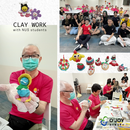 Our seniors expressing their creativity with clay work