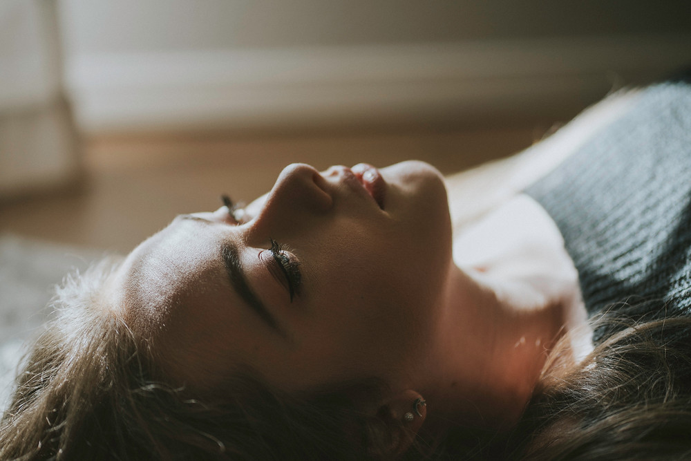 Girl lying on the floor