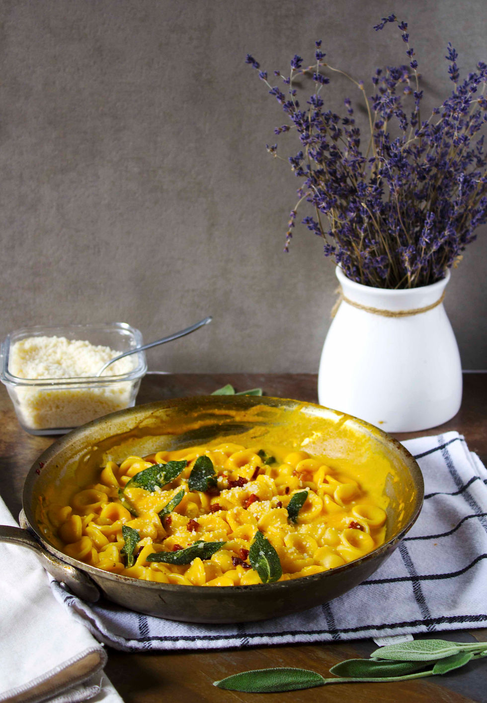 orechiette with butternut squash carbonara