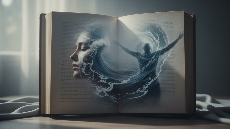 Close-up view of an open book with soft natural light