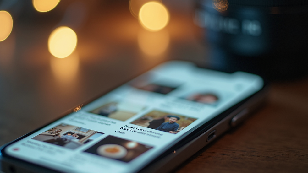 Close-up view of a smartphone displaying social media posts
