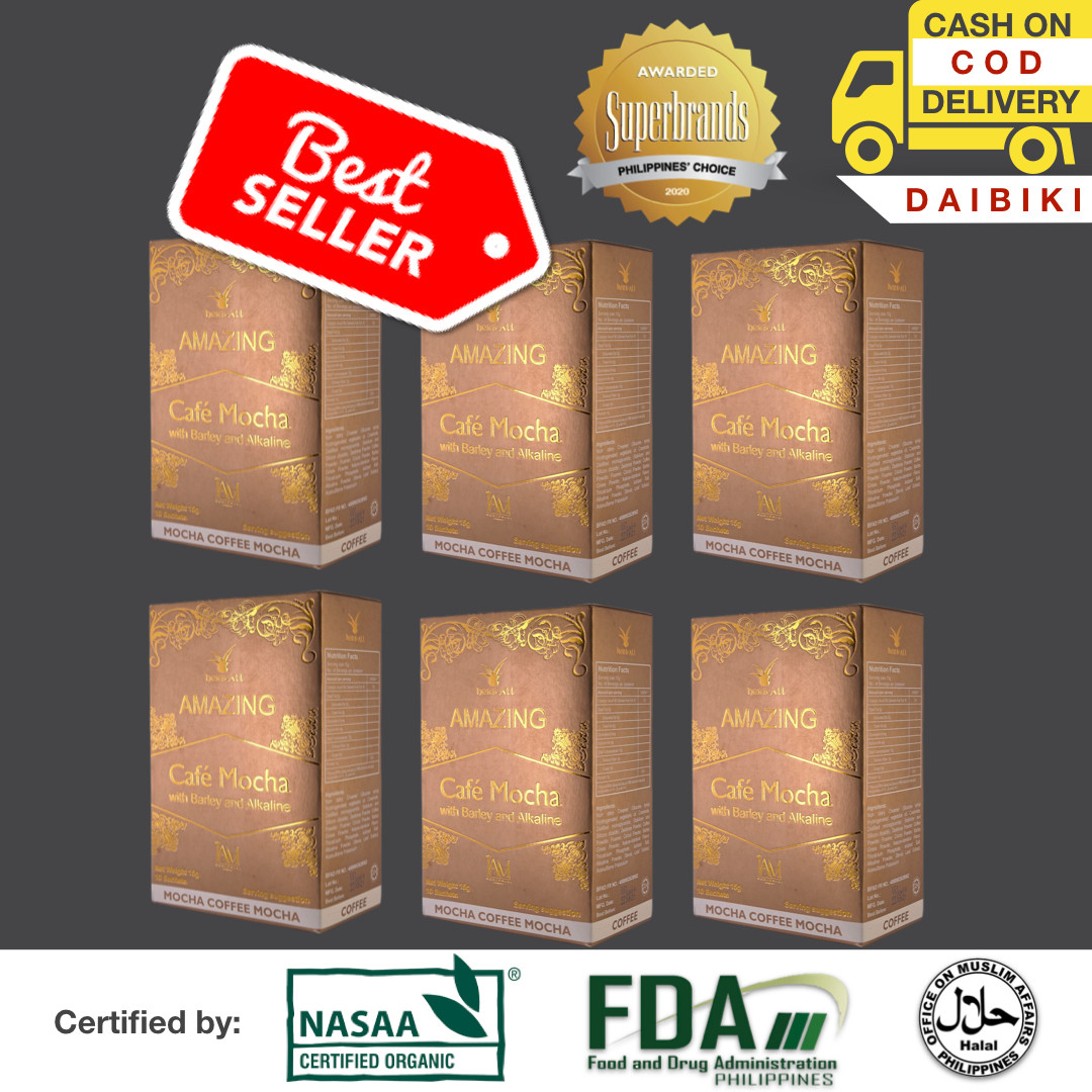 6 Boxes Amazing Café Mocha w/ Barley & Alkaline