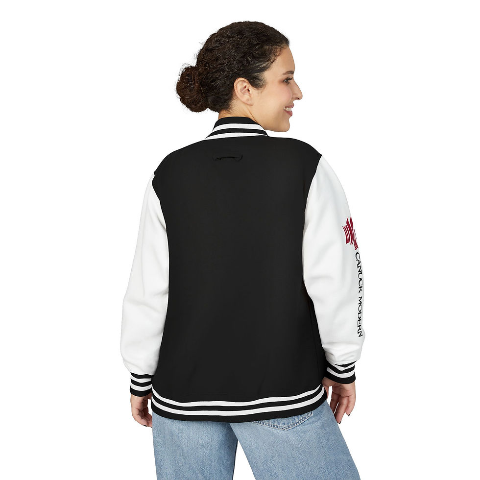 Thumbnail: CANUCK MODERN | Unisex Fleece Varsity Jacket | Printed down the sleeve