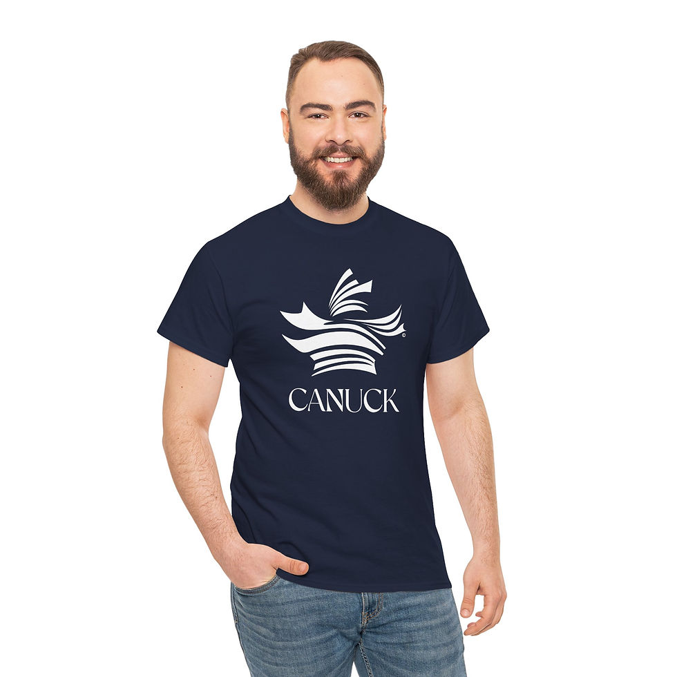 Thumbnail: Canuck | Unisex Short-sleeve T-Shirt | Stylized maple leaf on front