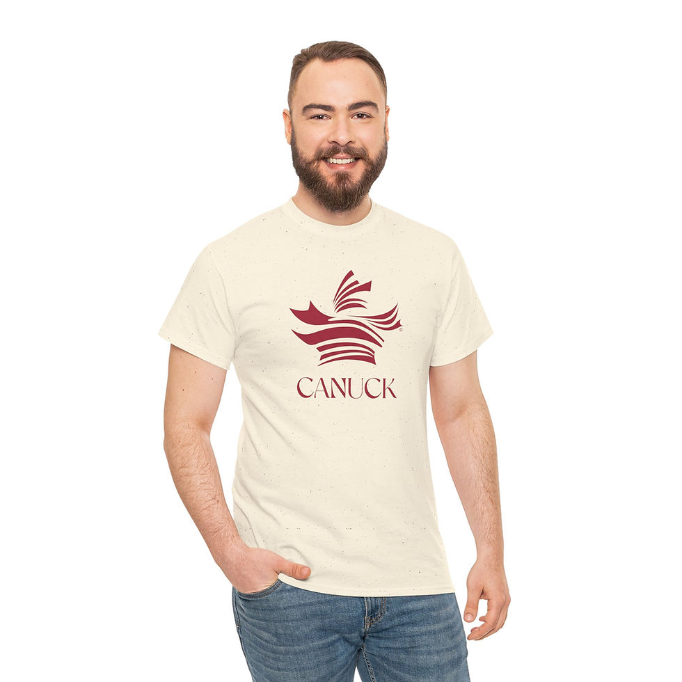 Thumbnail: Canuck | Unisex Short-sleeve T-Shirt | Stylized maple leaf on front