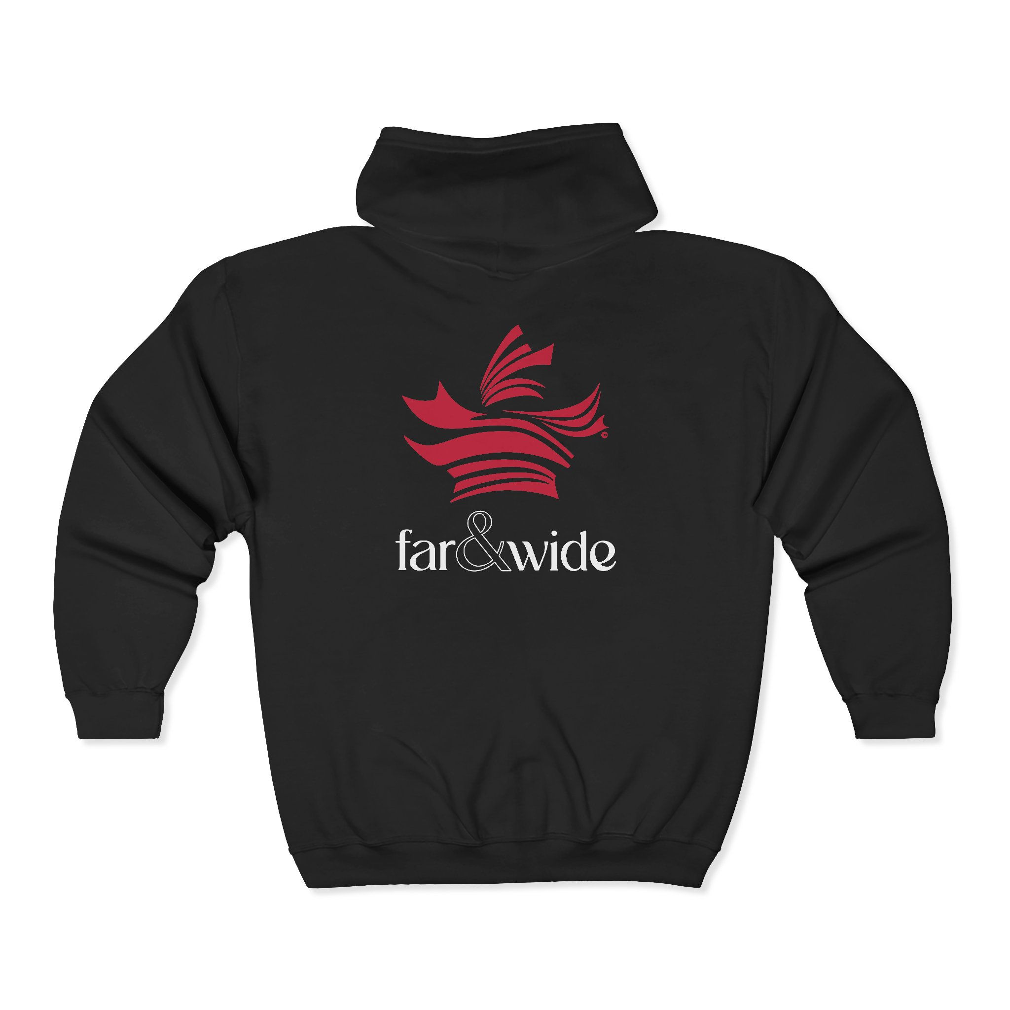 Far and Wide | UNISEX Full Zip Hoodie | Stylized Maple Leaf on back