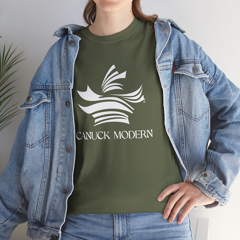 Thumbnail: Canuck Modern | Unisex Short-sleeve T-Shirt | Stylized maple leaf on front