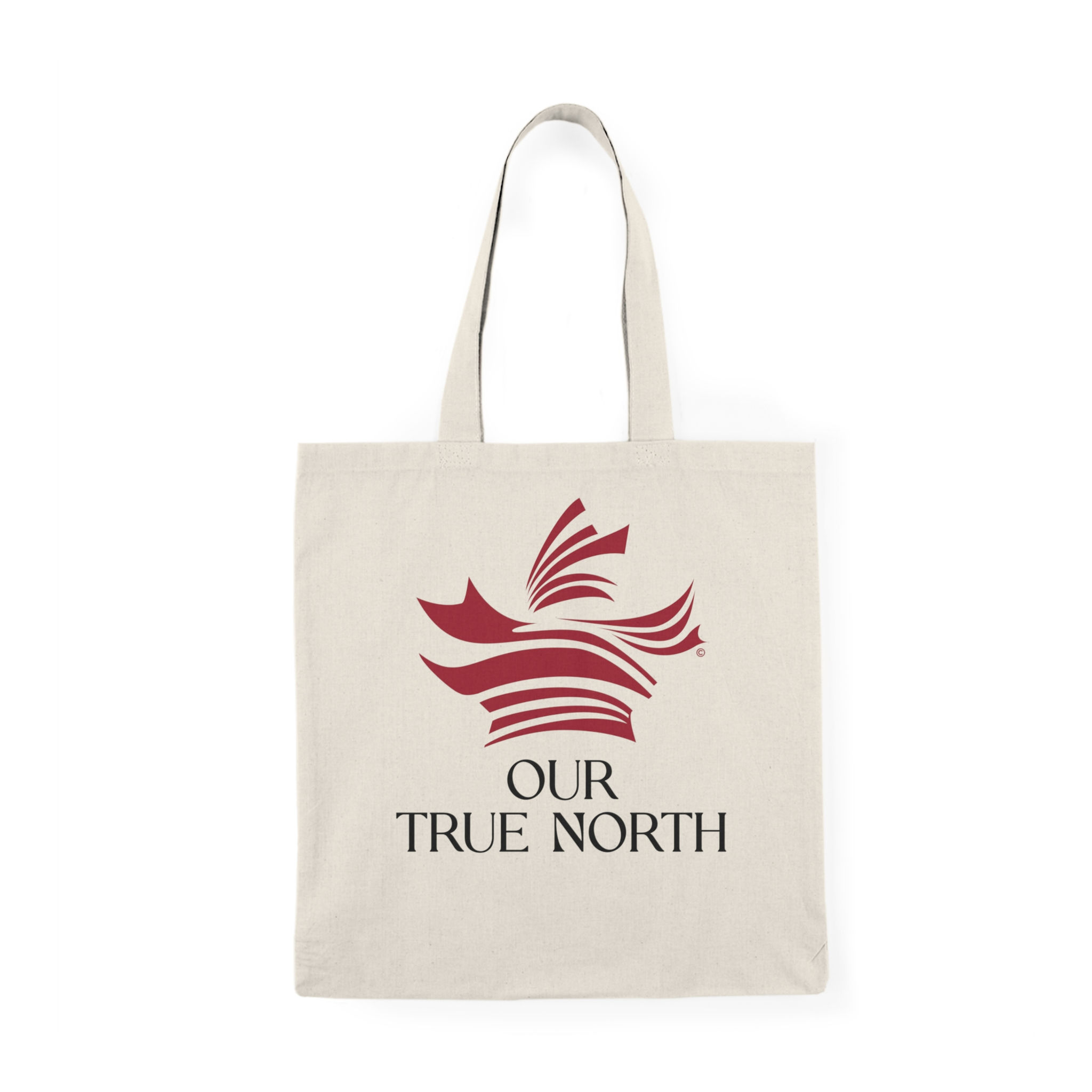 Our True North | Cotton Tote Bag | Natural | Stylized Maple Leaf 1 side