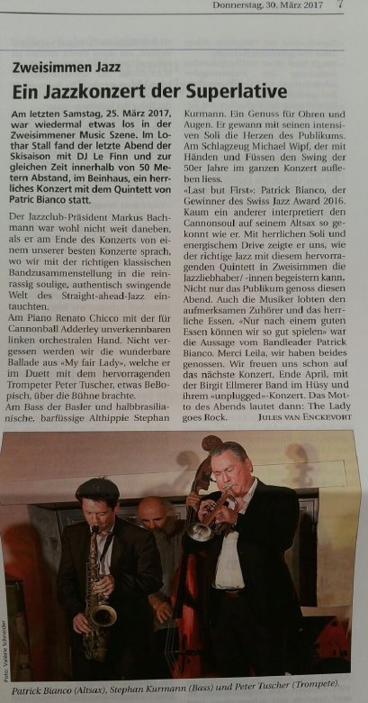 Zeitungsartikel über Patrick Biancos Band "Cannonsouls"