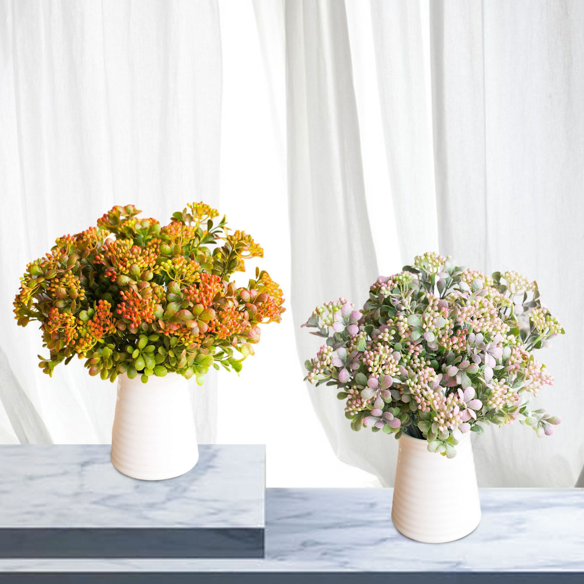 7-Branch Faux Milan Fruit Desktop Planter Arrangement