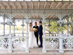 Wedding ceremony at Ladies Pavilion Central Park NYC