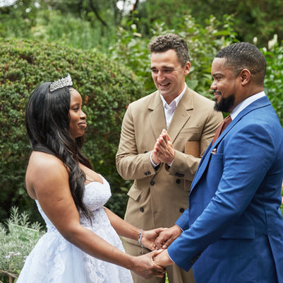 Licensed NYC wedding officiant performing ceremony at Central Park