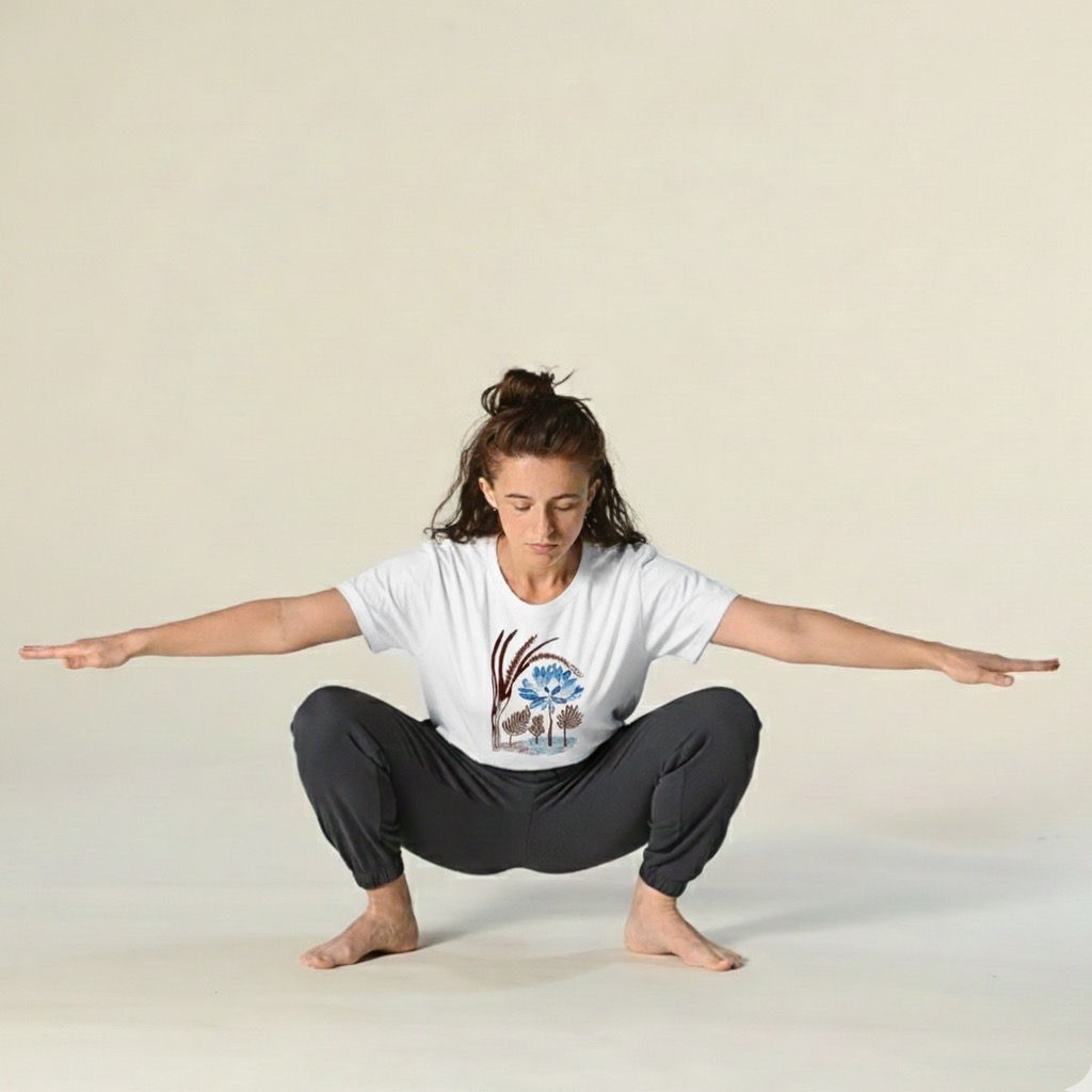 T-shirt לוטוס פראי - כחול