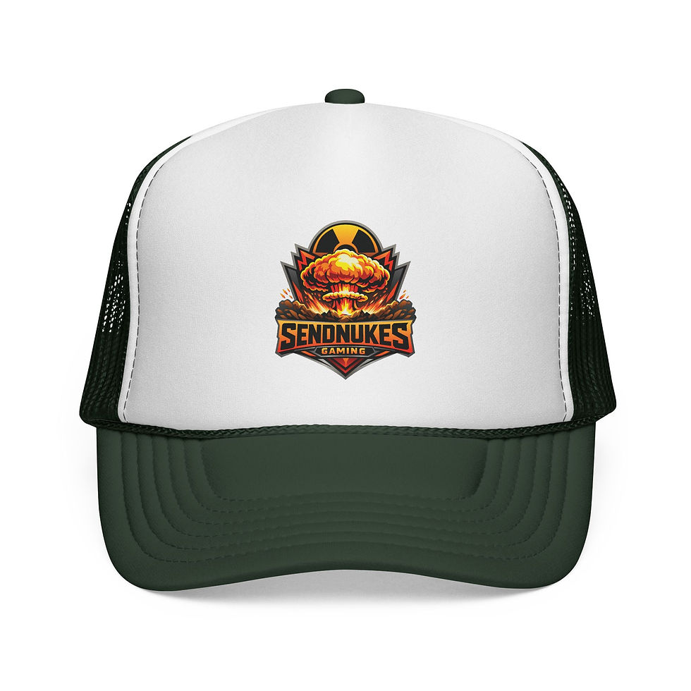 Thumbnail: Patriotic Sunset Crab Trucker Cap — Coastal Fishing & Beachwear Hat