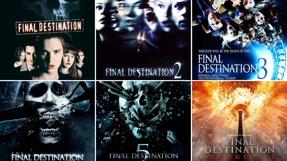Posters of all 6 Final Destination movies.