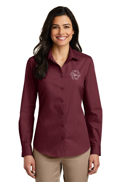 Ladies burgandy dress shirt