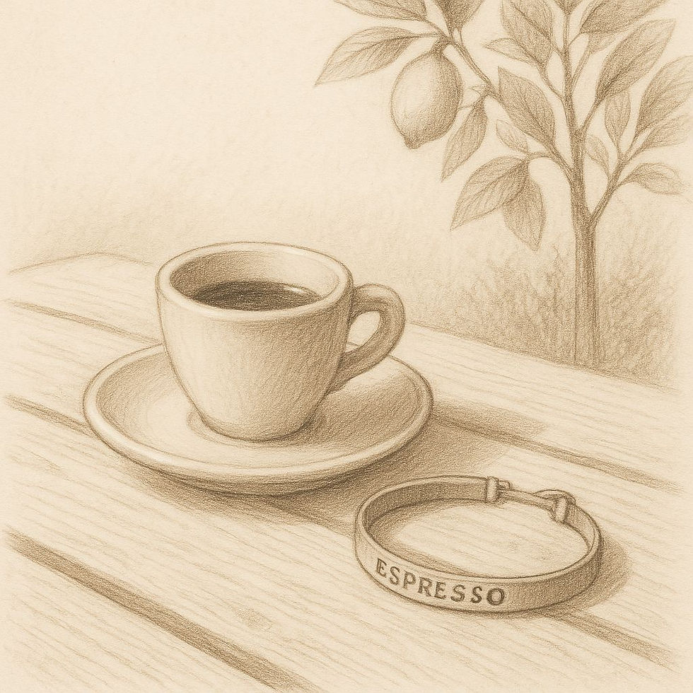 Espresso Geschichte. La Nostra Vita. Giuseppe Vazzano. Zwei Löffel Licht und ein Armbändchen Wahrheit