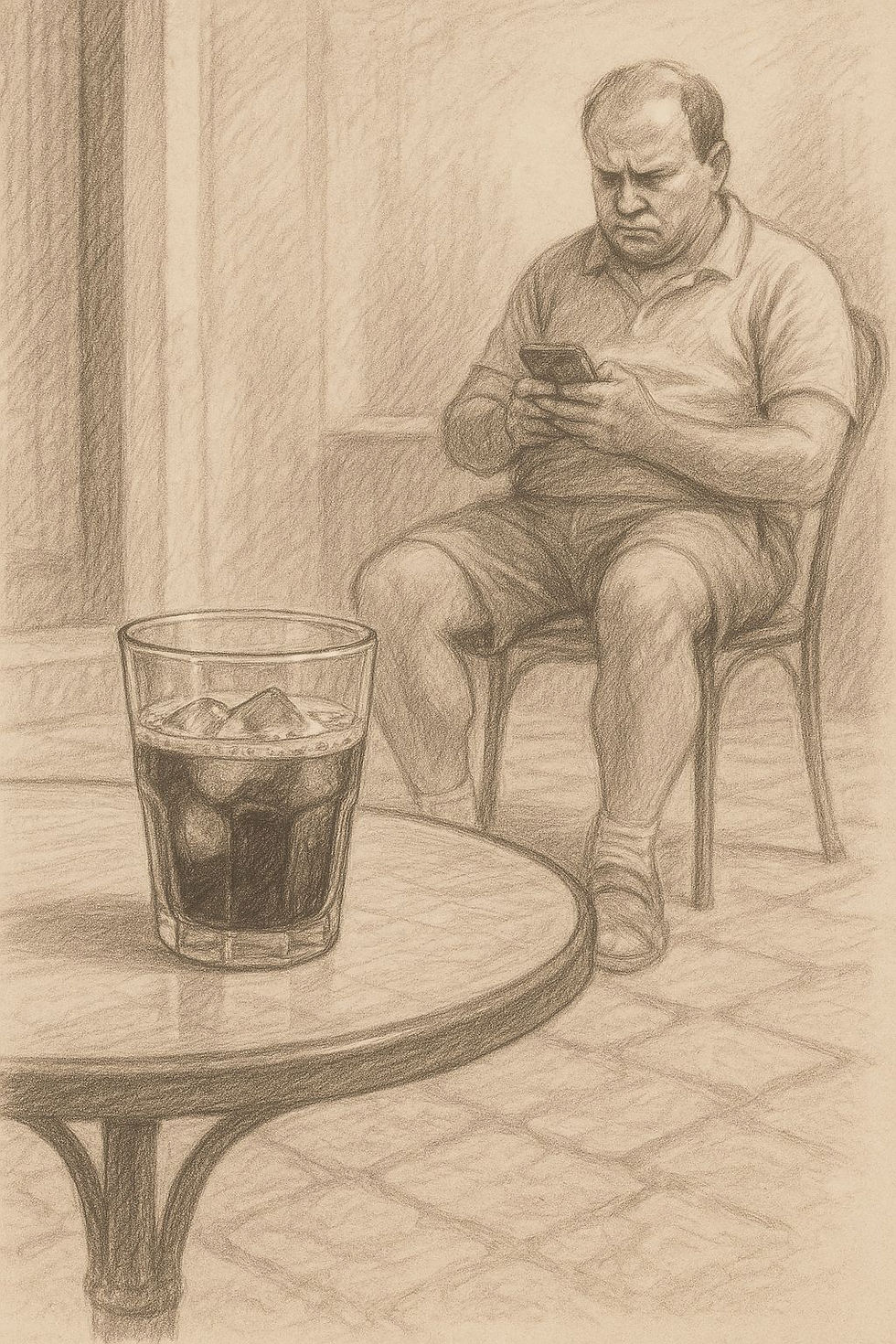 Espresso doppio. Eiskalt serviert. Der Tourist mit der Wetter App