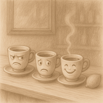 Fünf Gäste und ein halber Espresso