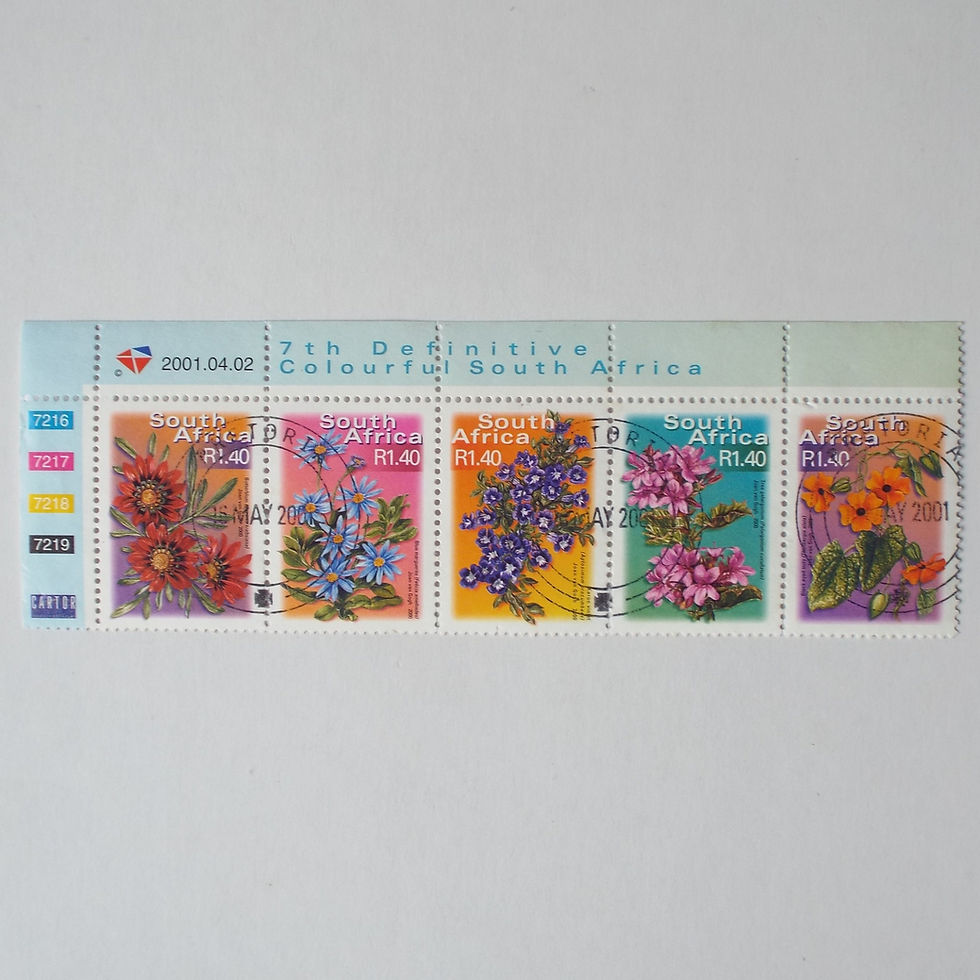 RSA - 2001 Addt Values to 7th Defin Issue - Control Strip of 5 - CTO