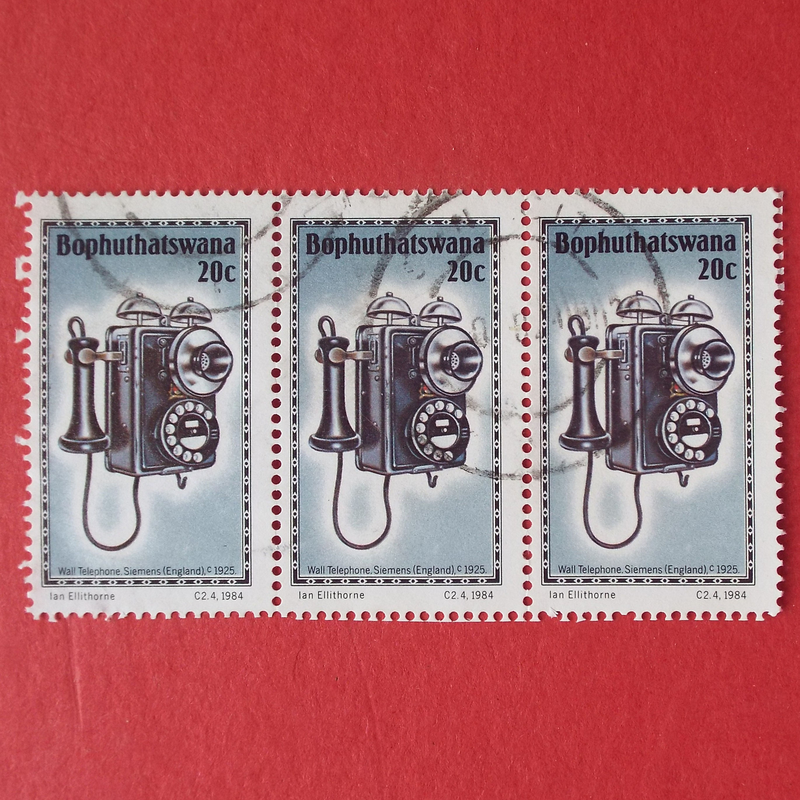 Bop - 1984 History of the Telephone (4th Series) - 20c - Strip of 3 - Used