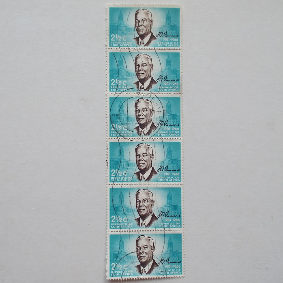 RSA - 1966 Verwoerd Commemoration - 2,5c Strip of 6 - Good Postmark