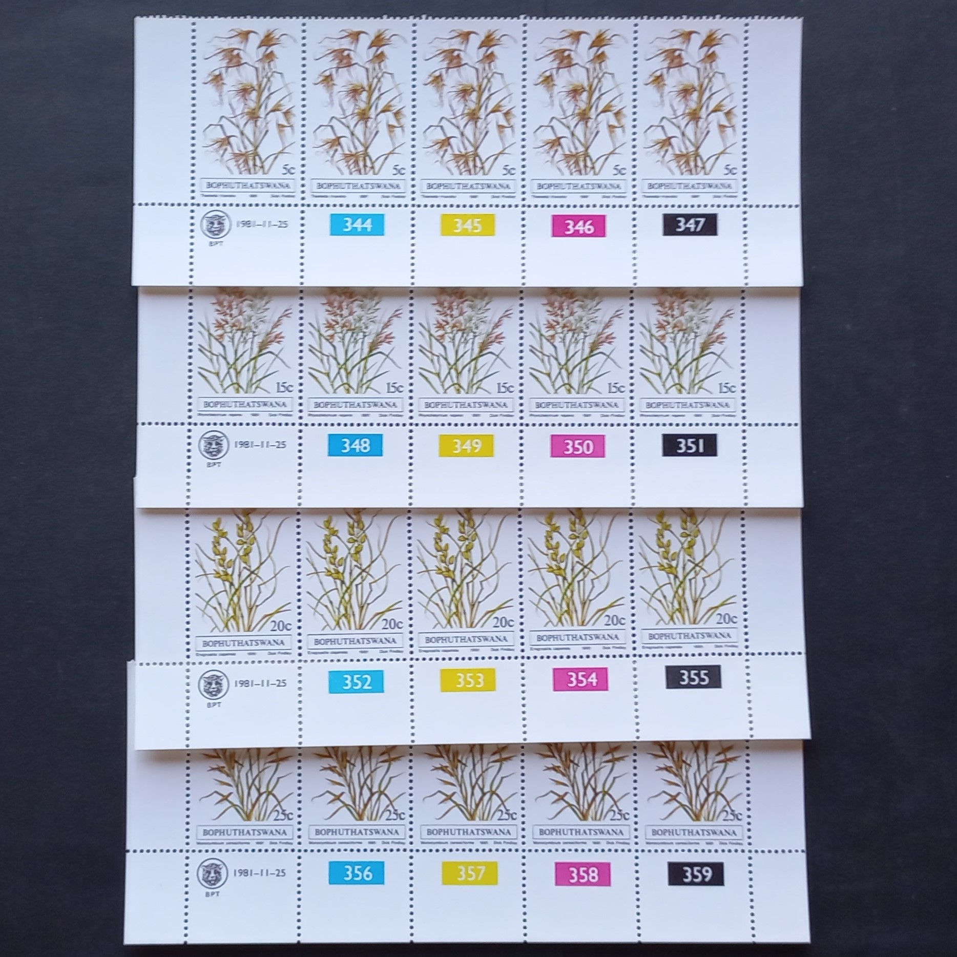 Bop - 1981 Indigenous Grasses (1st Series) - Full Set of Controls - MNH