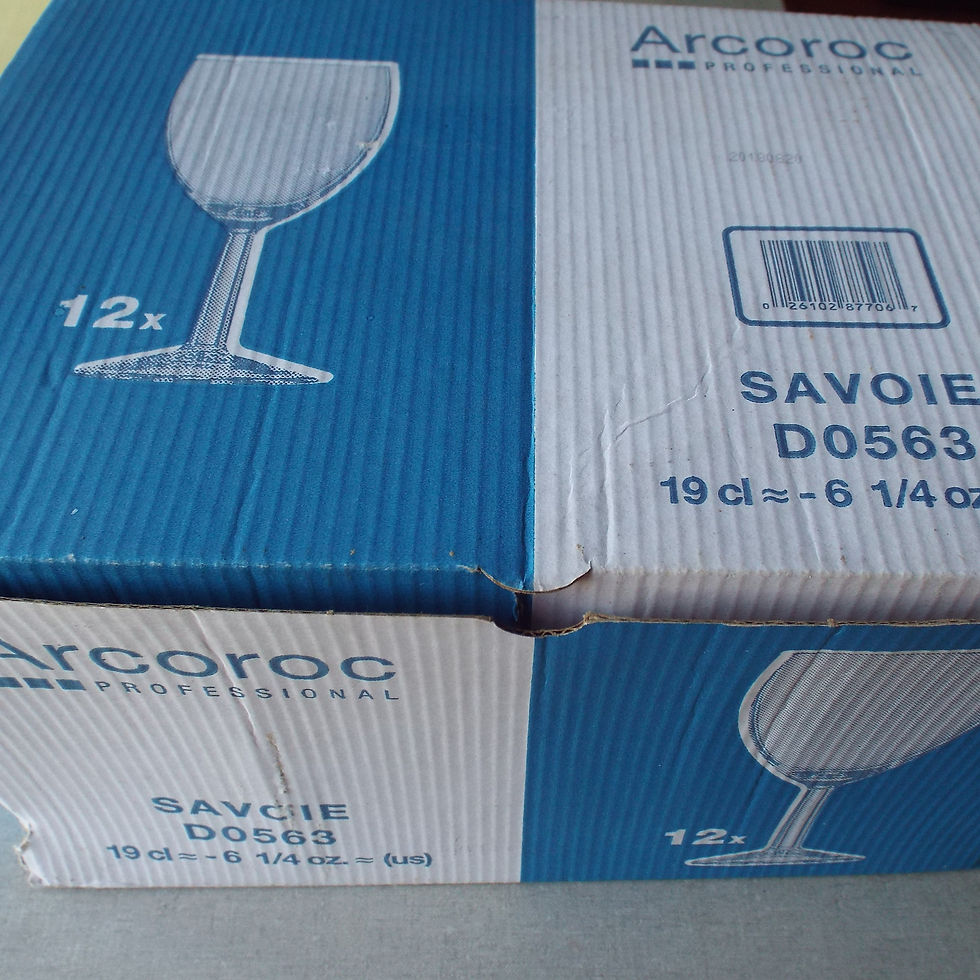 "Arcoroc" Wineglass Box - Mostly RSA with some GB and Germany - Free Shipping