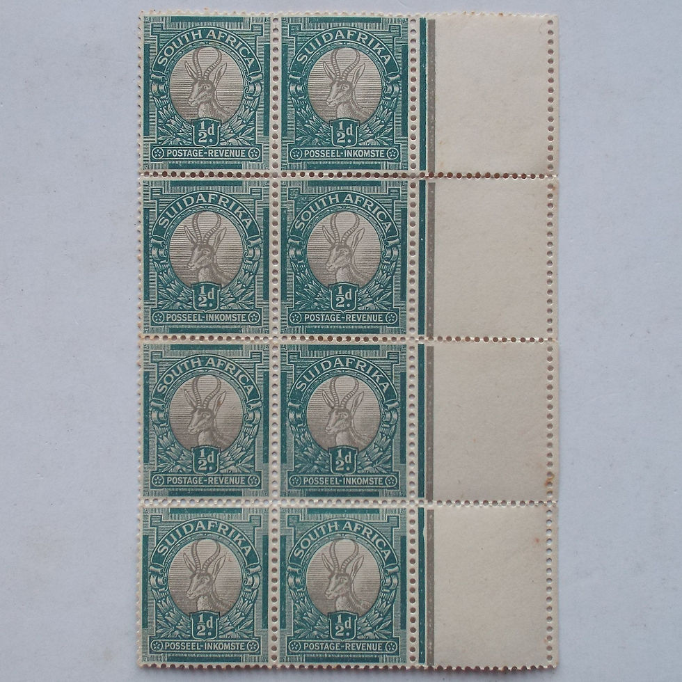 Union - 1926 Defin Issue "London Pictorials" - 1/2d Grey/Green - Block - Unused
