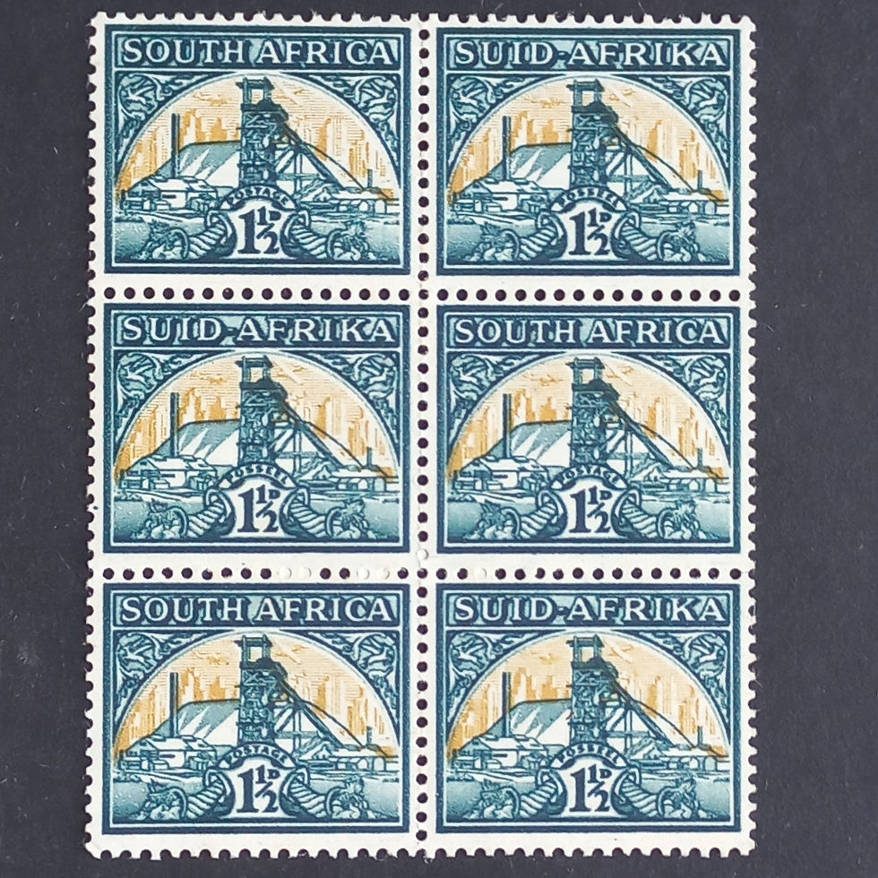 Union - 1941 defin issue "reduced" - 1,5d green/buff - block of 6 -MNH