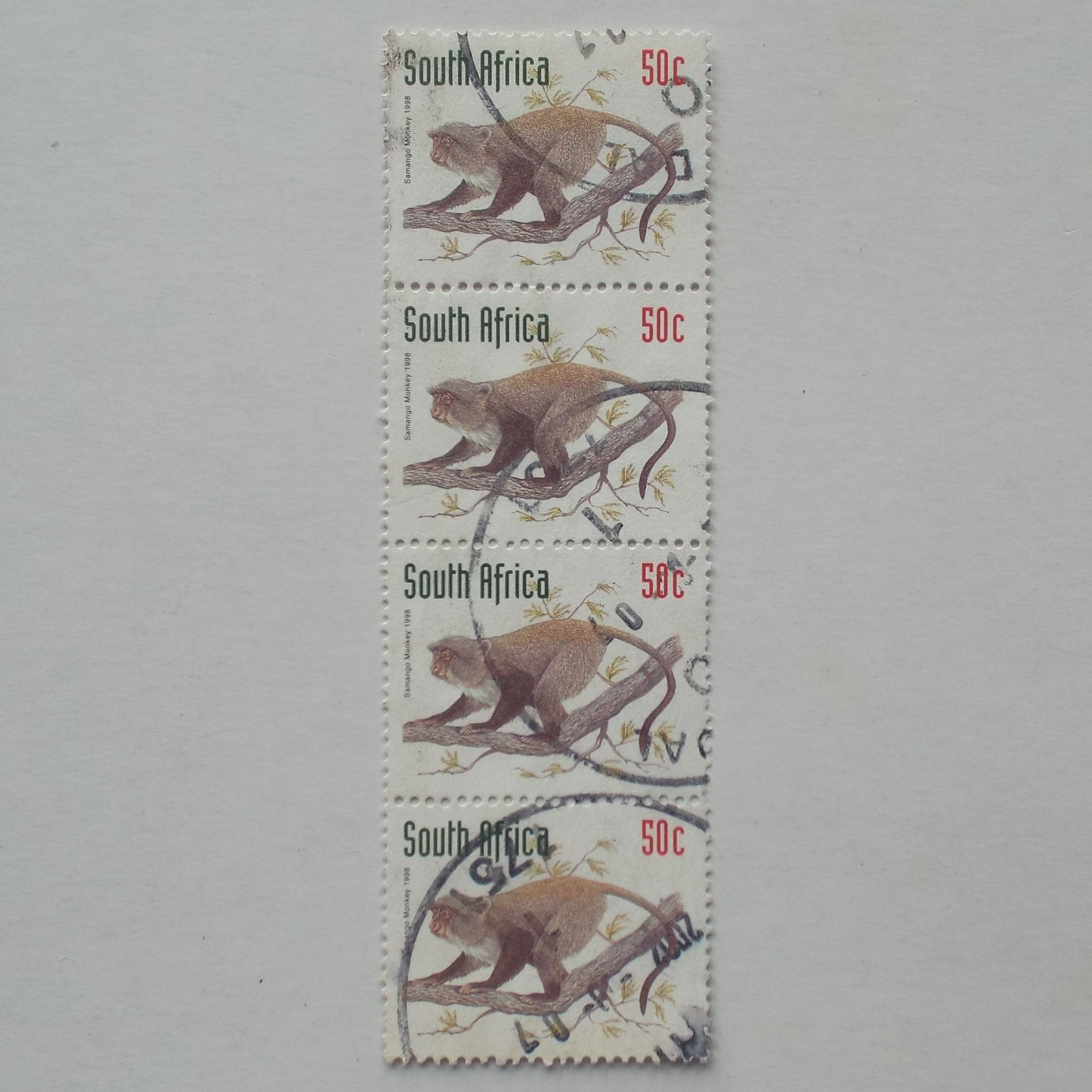 RSA - 1998 6th Defin Issue "Endangered Fauna" (Redrawn) - 50c - Strip - Used