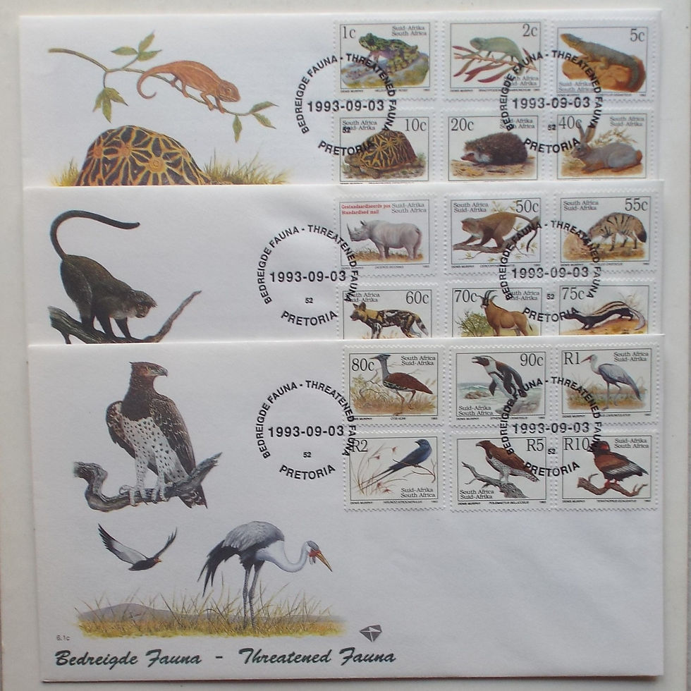 Thumbnail: Lot #16 -RSA - 1993 6th Defin Issue "Endangered Fauna" - Official FDC # 6.1a/b/c