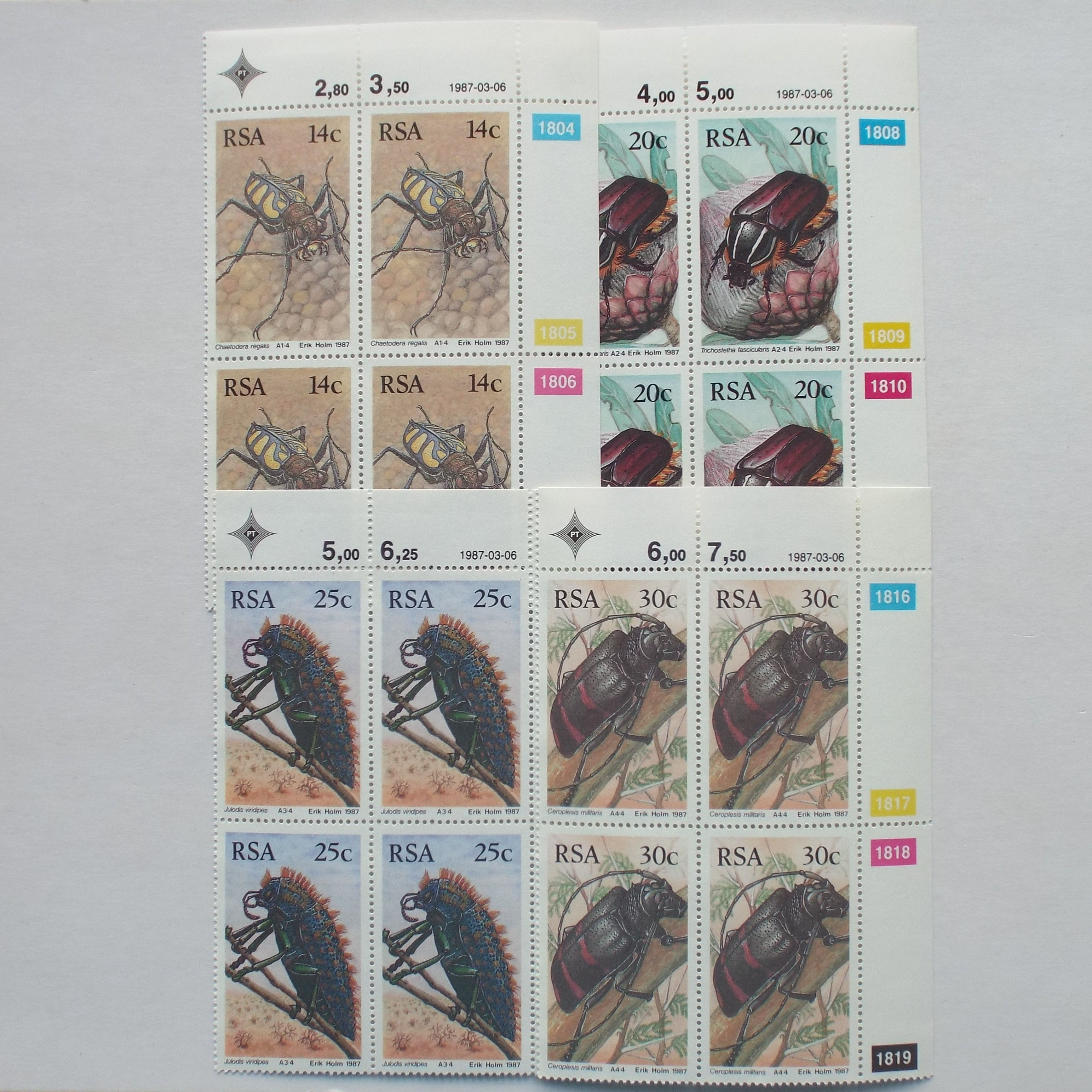 RSA - 1987 South African Beetles - Full Set of Controls - UMM