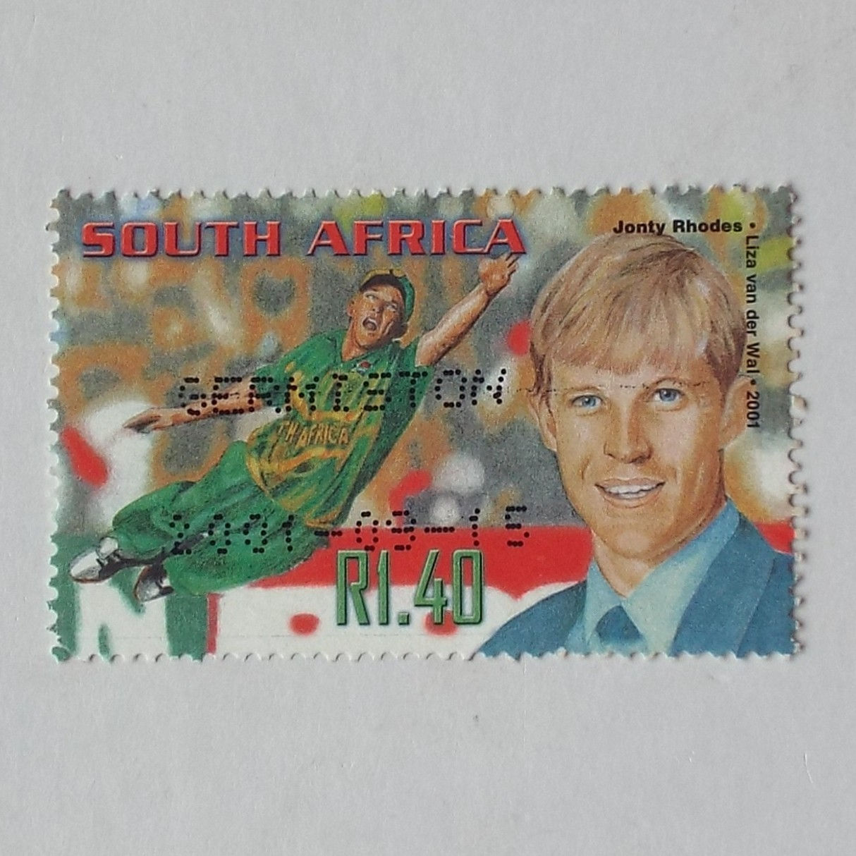 RSA - 2001 SA Sporting Heroes - R1.40 Jonty Rhodes - Single - Postally Used
