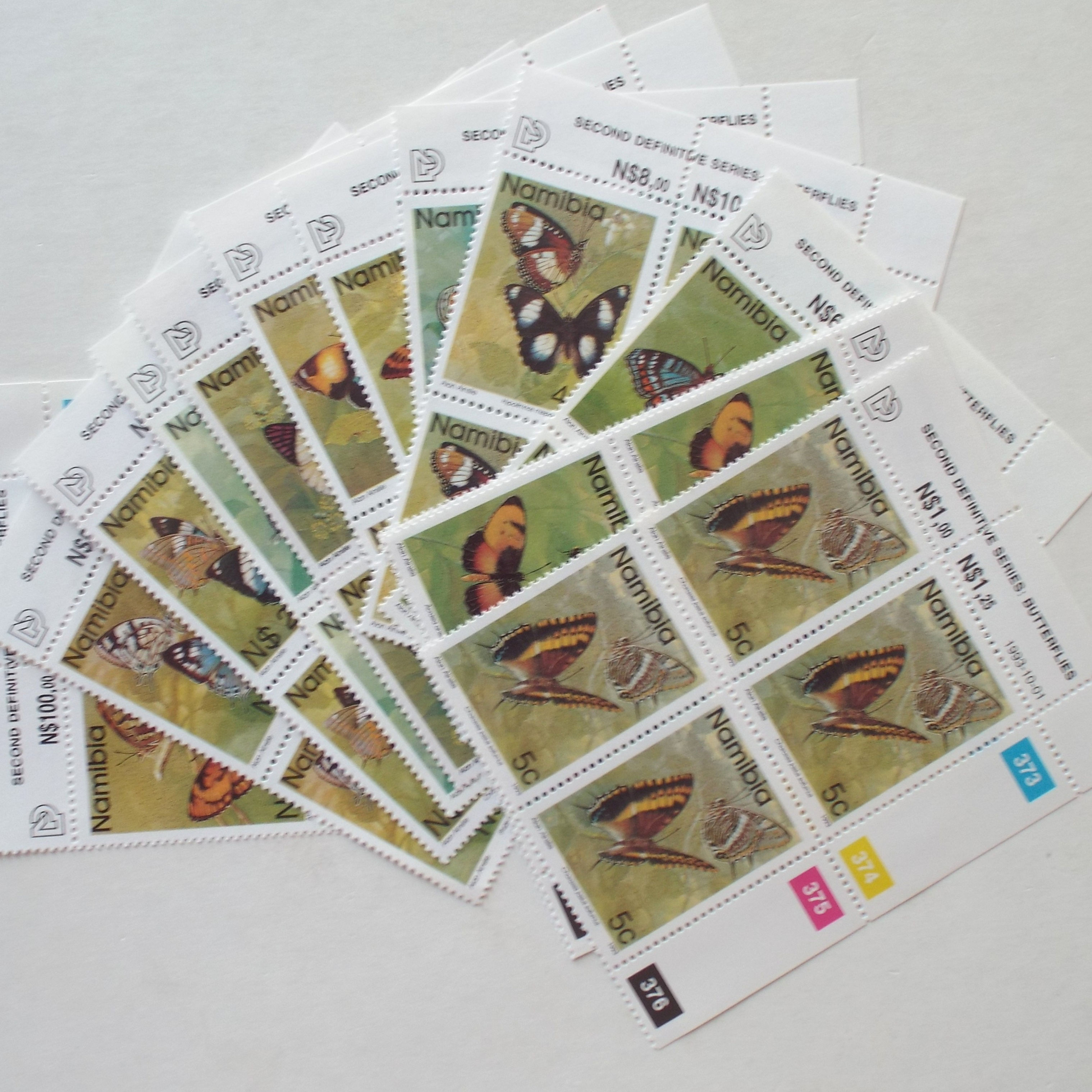 Namibia - 1993 2nd Defin Issue "Butterflies" - Full Set of Controls - UMM