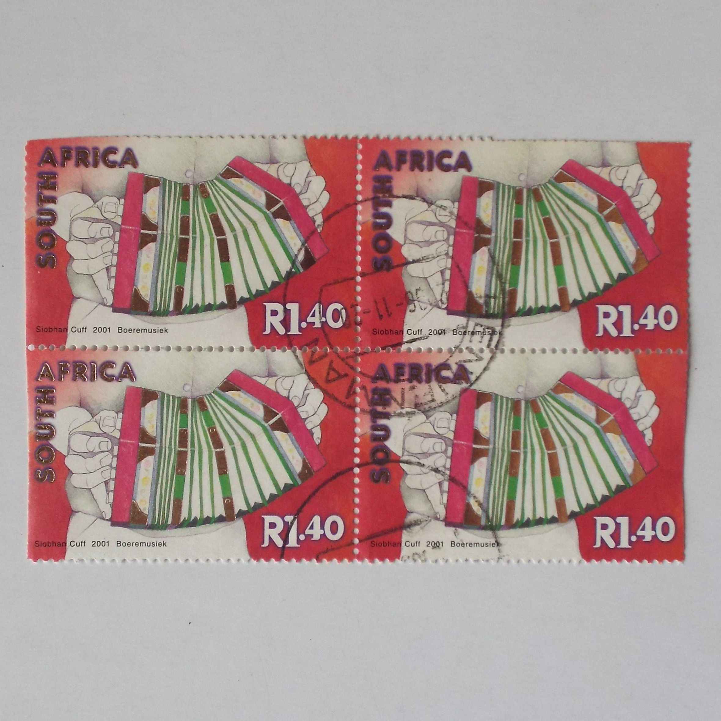 RSA - 2001 Celebration of Music in SA - R1,40 - Block of 4 - Postally Used