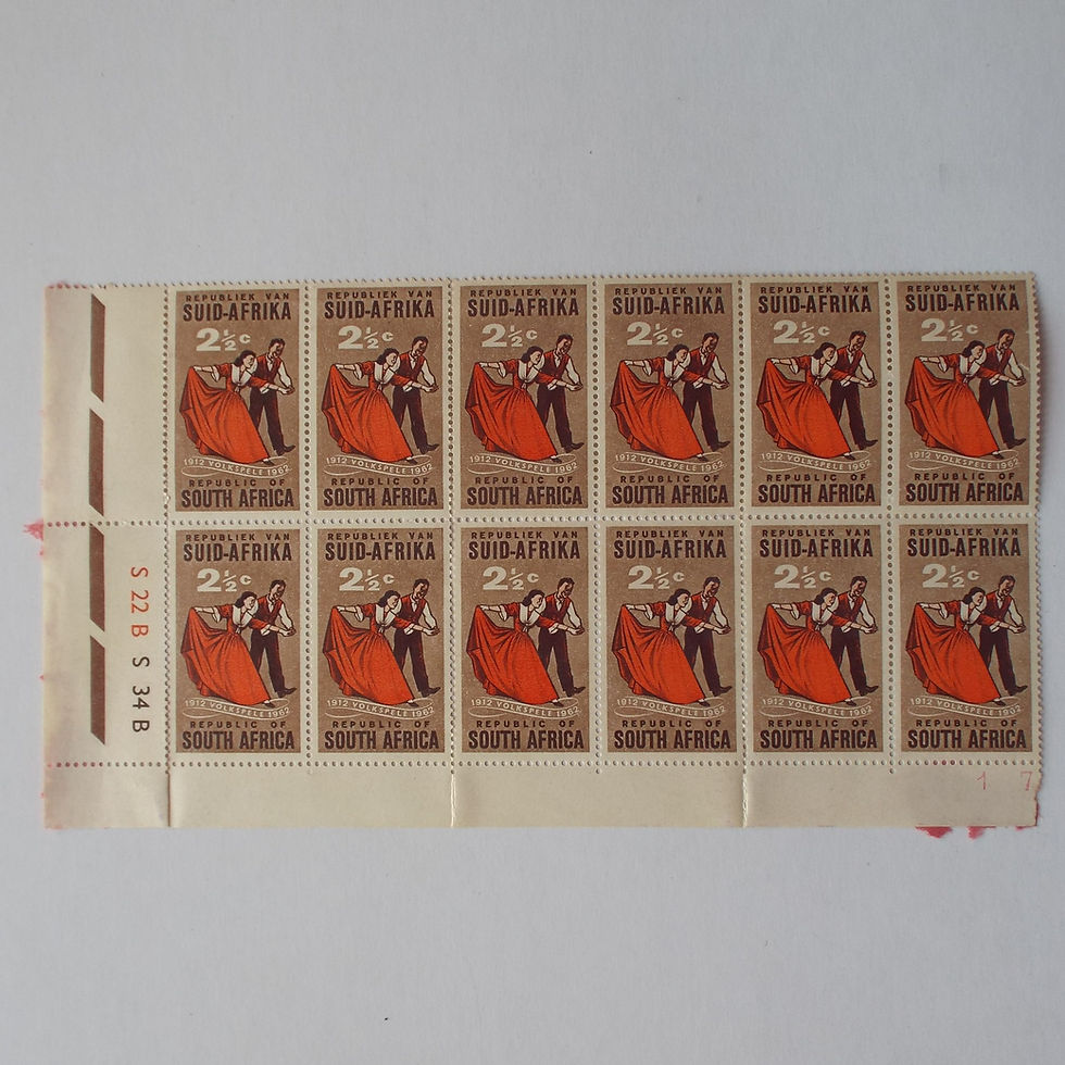 RSA - 1962 50th Anniv of "Volkspele" - Control Block of 12 - Unused