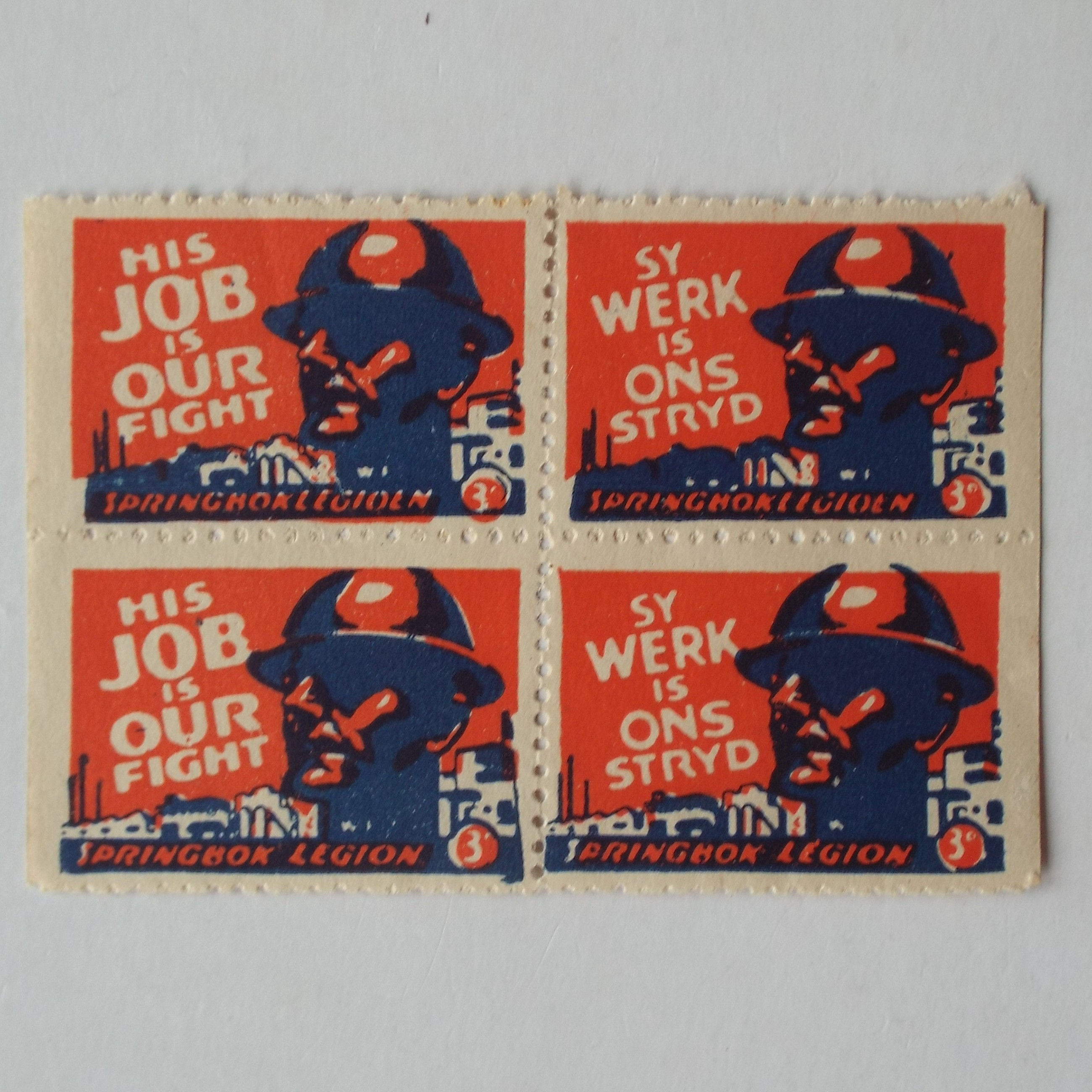 Thematics - Cinderellas - The Springbok Legion - Setenant Block of 4