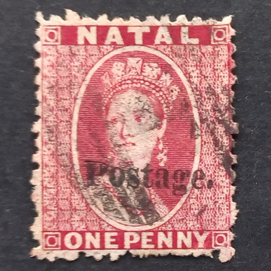 Natal - 1869 Queen Victoria optd "Postage." - 1d Red - Single - Used