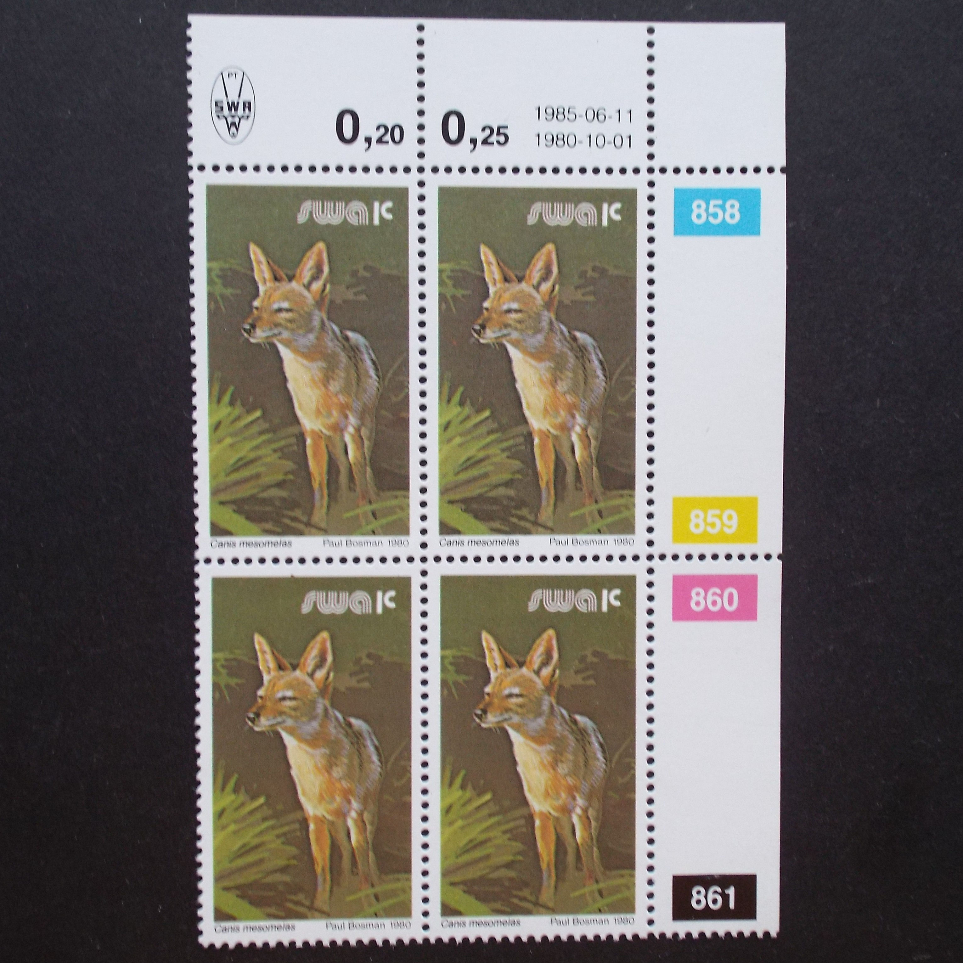 SWA - 1980 3rd Defin Issue "Reprint 11.06.1985" - 1c - Control Block