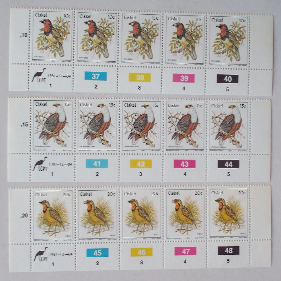 Thumbnail: Ciskei - 1981 1st Defin Issue - Full Set of Controls - Unused