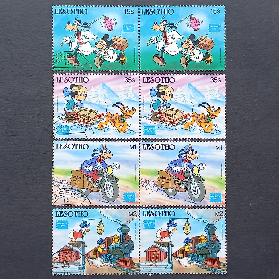 Lesotho - 1986 Ameripex Int. Stamp Exhibition - Full Set of Pairs - Unused/CTO