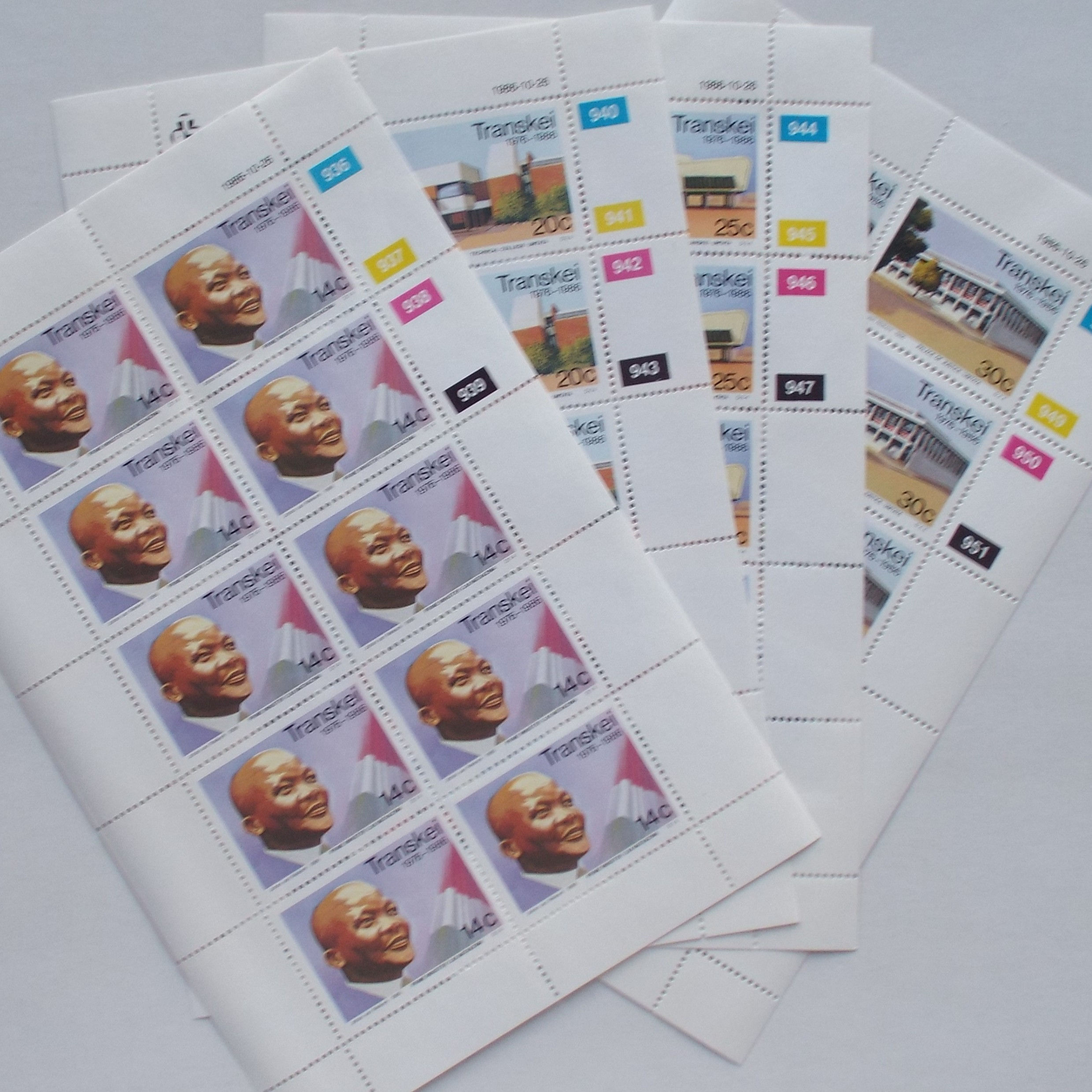 Transkei - 1986 10th Anniv - Full Set of Sheetlets of 10 - Unused