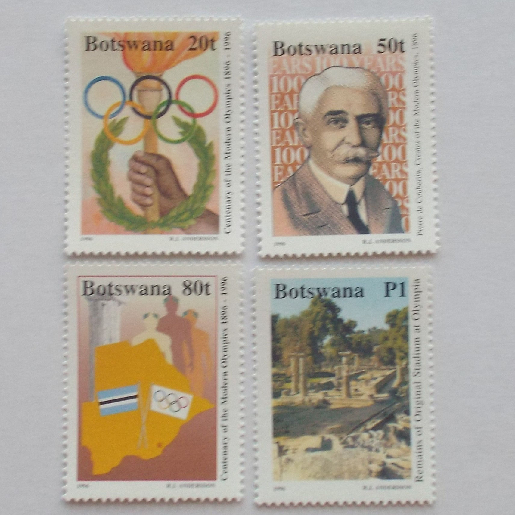 Botswana - 1996 Centenary of Modern Olympic Games - Full Set of Singles - UMM