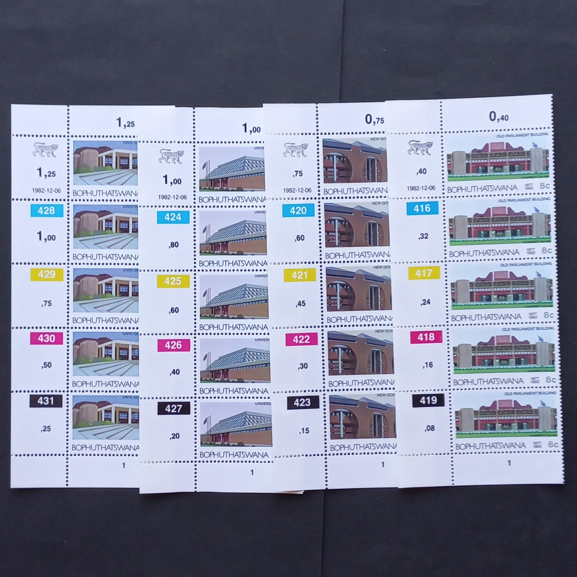 Bop - 1982 5th Anniv of Independence - Full Set of Controls - MNH
