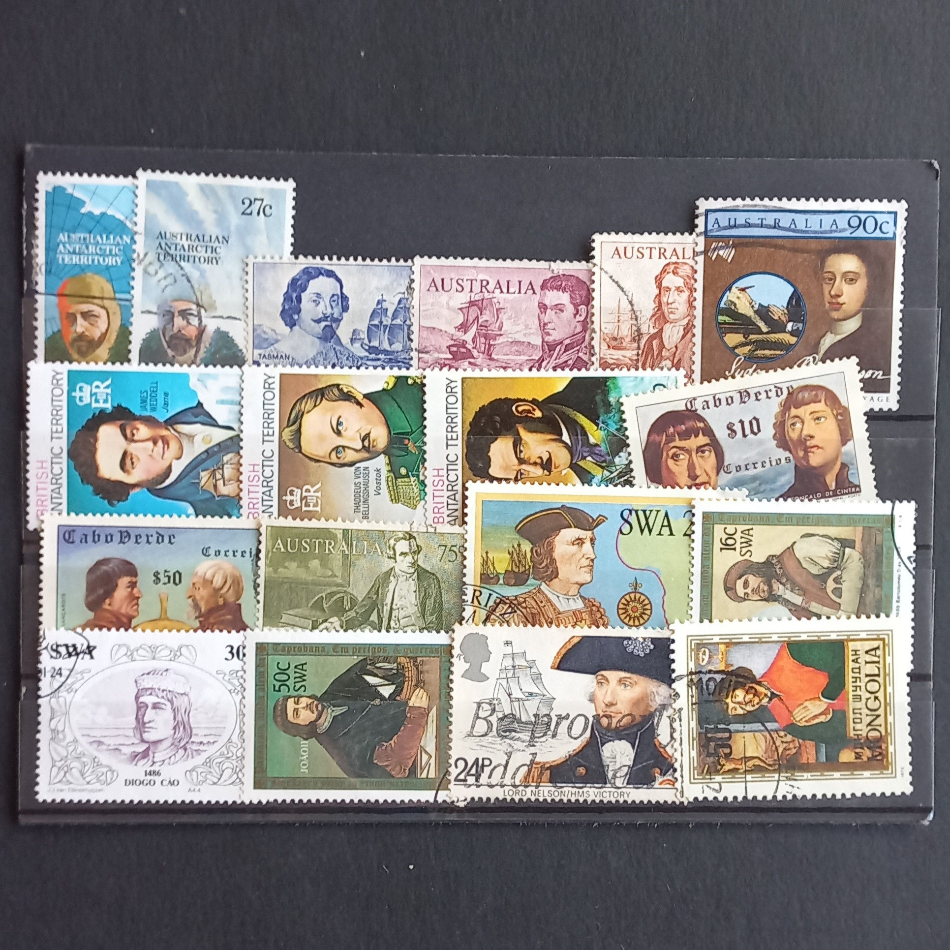 Thematics - Famous Explorers - 18 stamps - no duplication