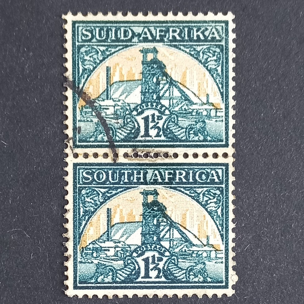 Union - 1941 defin issue "reduced" - 1,5d green/buff - vertical pair - used