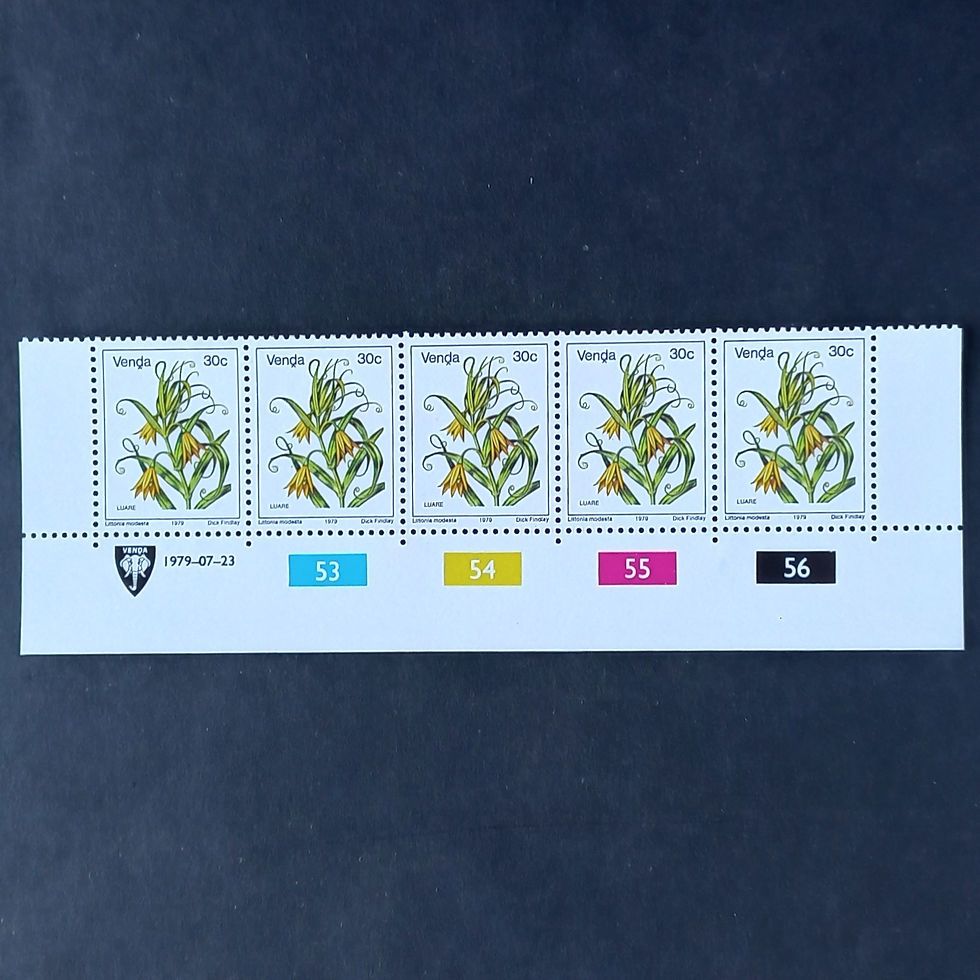 Venda - 1979 1st Defin Issue "Flowers" - 30c - Control Strip of 5 - MNH