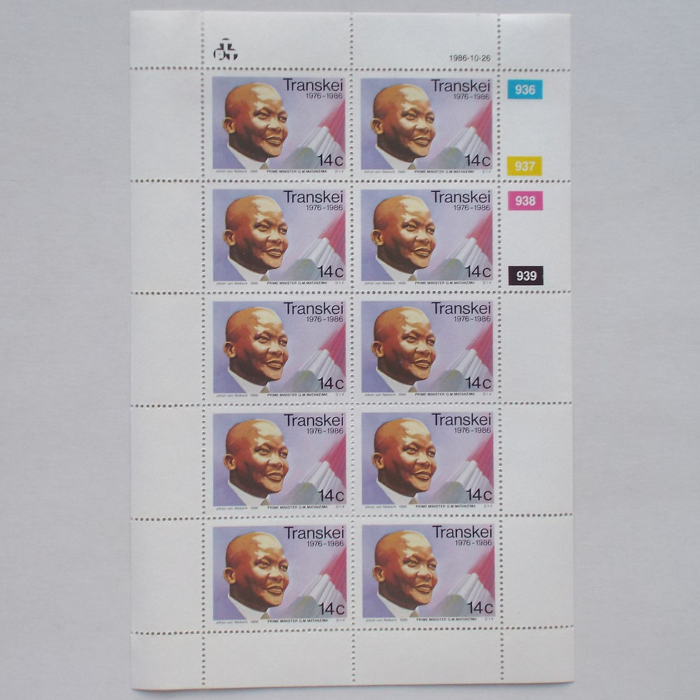 Thumbnail: Transkei - 1986 10th Anniv - Full Set of Sheetlets of 10 - Unused